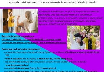 Rekrutacja do projektu pn. „Wsparcie usług społecznych na terenie Gminy Rytro”.