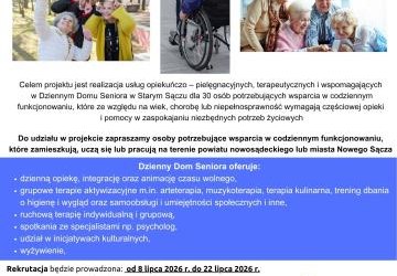 REKRUTACJA DO PROJEKTU PN. „DZIENNY DOM SENIORA” – NABÓR 6