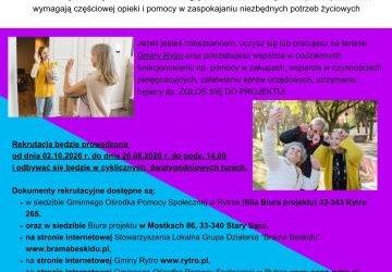 Rekrutacja do projektu pn. „Wsparcie usług społecznych na terenie Gminy Rytro”.