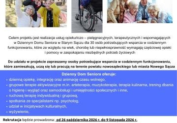 REKRUTACJA DO PROJEKTU PN. „DZIENNY DOM SENIORA” – NABÓR 8